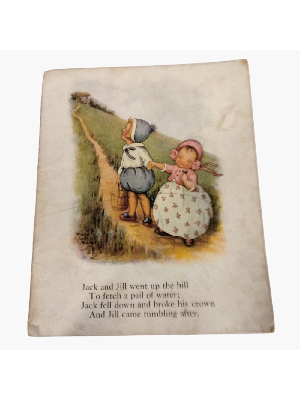 Nursery Rhyme Book Page Art Print  Jack Jill Mary LaFetra Russell Vintage Craft